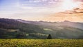 Beautiful sunset view in PrzeÃâÃâ¢cz Rozdziela, view of Pieniny Mountains in Poland